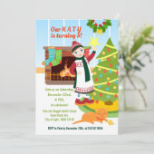 Meisjes kerstfeest op uitnodiging (Staand voorkant)