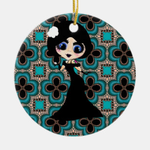 Meisjes Kerstmis Keramisch Ornament