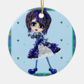 Meisjes Kerstmis Keramisch Ornament (Voorkant)