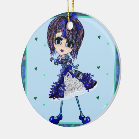 Meisjes Kerstmis Keramisch Ornament (Links)