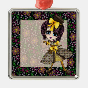 Meisjes Kerstmis Metalen Ornament