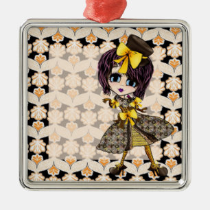 Meisjes Kerstmis Metalen Ornament