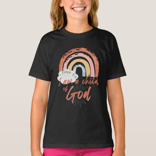 Meisjes Kind van God Rainbow t-shirt (Voorkant)