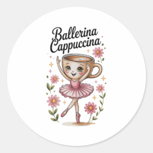 Meisjes Kinder Meme Italian Brainrot Ballerina Cap Ronde Sticker