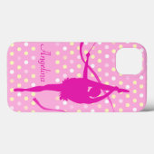 Meisjes kinderen genoemd turnster stippen roze Case-Mate iPhone case (Achterkant (horizontaal))