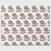 Meisjes Kinderen op Kerstmis Hobby Paard Cadeaupapier (Vlak)