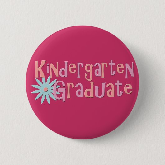 Meisjes Kindergarten Afstuderen Gifts Ronde Button 5,7 Cm (Voorkant)