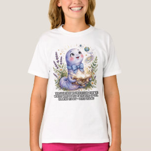 Meisjes-KJV Bijbel-Hebreeën 11:3 Lavendel Worm T-shirt