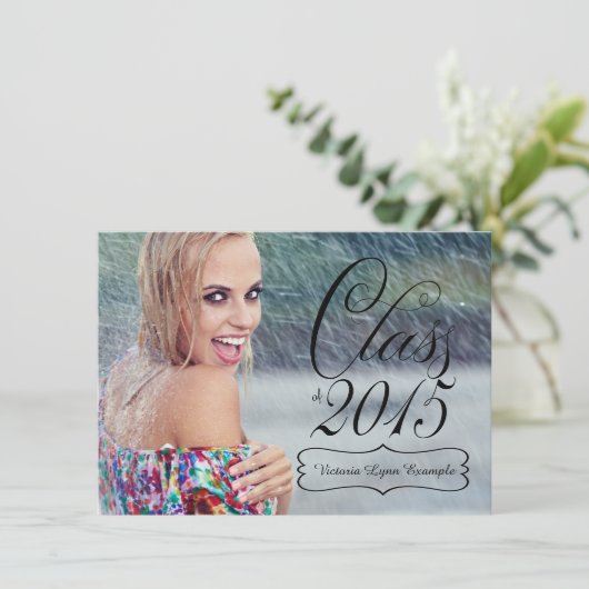 Meisjes Klasse van 2015 Afstuderen Kaart (Staand voorkant)
