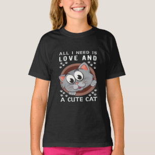 Meisjes Kleding Een Schattigee Kat Meisjes Kinder  T-shirt