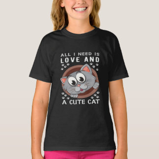 Meisjes Kleding Een Schattigee Kat Meisjes Kinder  T-shirt