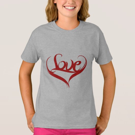 Meisjes Kleding Liefde Hart Meisjes Kinder T-shirt (Voorkant)