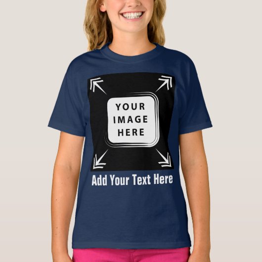 Meisjes Kleding Toevoegen Afbeelding Foto Template T-shirt (Voorkant)