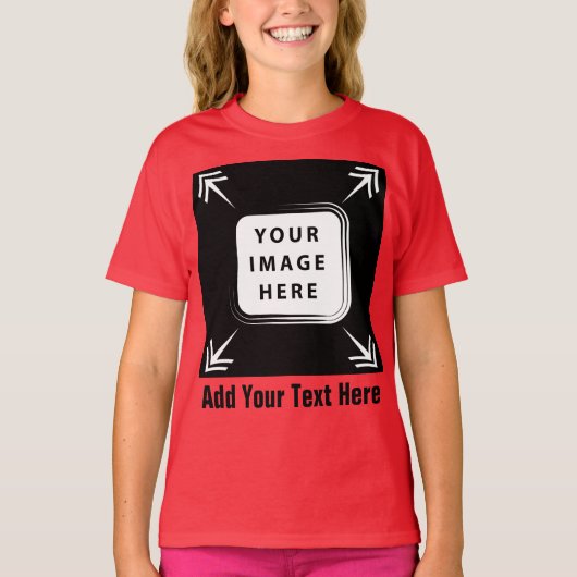 Meisjes Kleding Toevoegen Afbeelding Foto Template T-shirt (Voorkant)