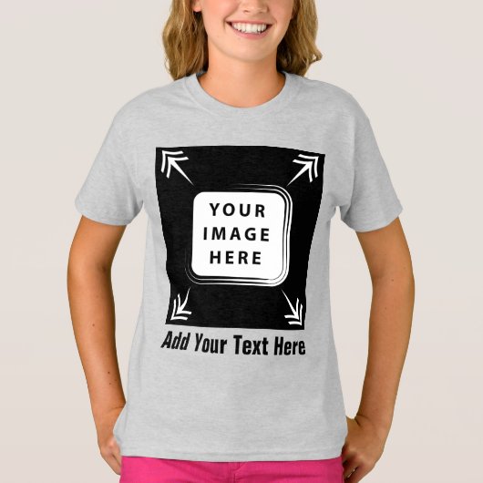 Meisjes Kleding Toevoegen Afbeelding Foto Template T-shirt (Voorkant)