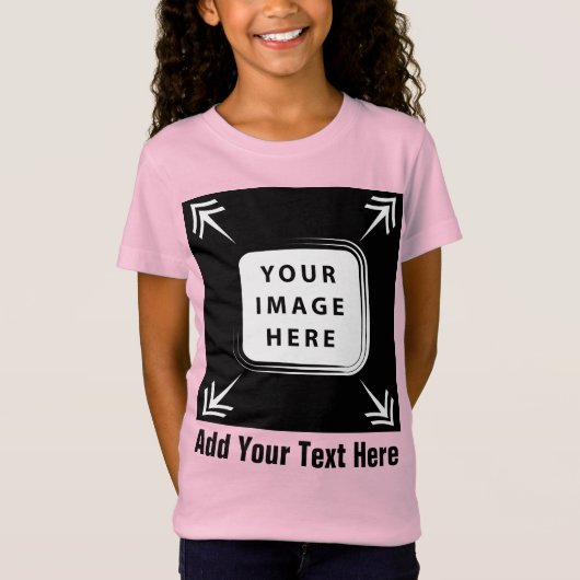 Meisjes Kleding Toevoegen Afbeelding Foto Template T-shirt (Voorkant)