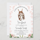 Meisjes Kleine Cowgirl Op Weg Baby Shower Kaart (Voorkant)