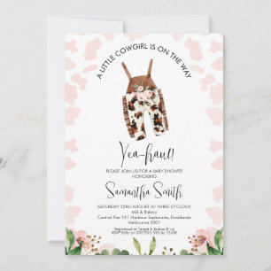 Meisjes kleine Cowgirl op weg naar Baby shower Kaart