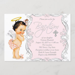 Meisjes Kleine Engel Doop Christening Kaart