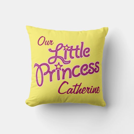 Meisjes, kleine ster princess name & foto-kussen kussen (Voorkant)