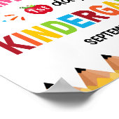 Meisjes Kleurrijke eerste dag van de school kleute Poster (Hoek)