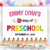 Meisjes Kleurrijke eerste dag van de school voorsc Poster