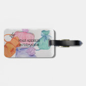 MEISJES KLEURRIJKE PORTEMONNEES GEPERSONALISEERD B BAGAGELABEL (Achterkant horizontaal)