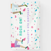 Meisjes Kleurrijke Rock Klimmen Party Spandoek (Verticaal)