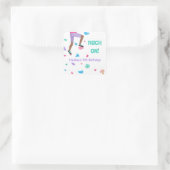 Meisjes Kleurrijke Rock Klimmen Party Vierkante Sticker (Tas)