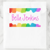 Meisjes kleurrijke verfnaam roze id label sticker (Tas)