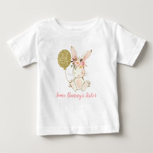 Meisjes konijnenballon Een konijnenzuster T-Shirt (Voorkant)