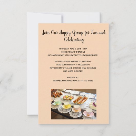 MEISJES KRIJGEN SAMENWERKING INVITATIE KAART (Achterkant)