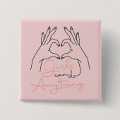 Meisjes kunnen alles Buttonnen Vierkante Button 5,1 Cm (Voorkant)