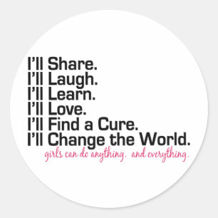 Meisjes kunnen alles doen (Girl Power) Ronde Sticker