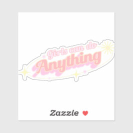 Meisjes kunnen alles: mondigheid sticker