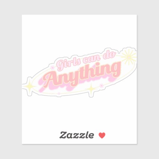 Meisjes kunnen alles: mondigheid sticker (Vel)