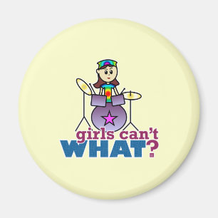 Meisjes kunnen niet wat? Drummer Girl Logo Magneet