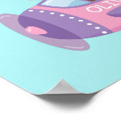 Meisjes kunnen vliegen Cute Aviator Meisje Vliegtu Poster (Hoek)