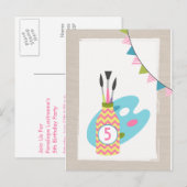 Meisjes Kunst Schilderij Partij Verjaardag Briefka Uitnodiging Briefkaart (Voorkant / Achterkant)