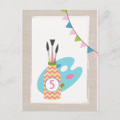 Meisjes Kunst Schilderij Partij Verjaardag Briefka Uitnodiging Briefkaart (Voorkant)