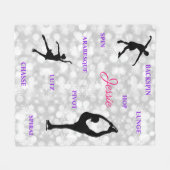 Meisjes Kunstschaatsen Typografie Snowflake Fleece Deken (Voorkant (Horizontaal))