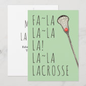 meisjes lacrosse betaalkaart feestdagenkaart (Voorkant / Achterkant)