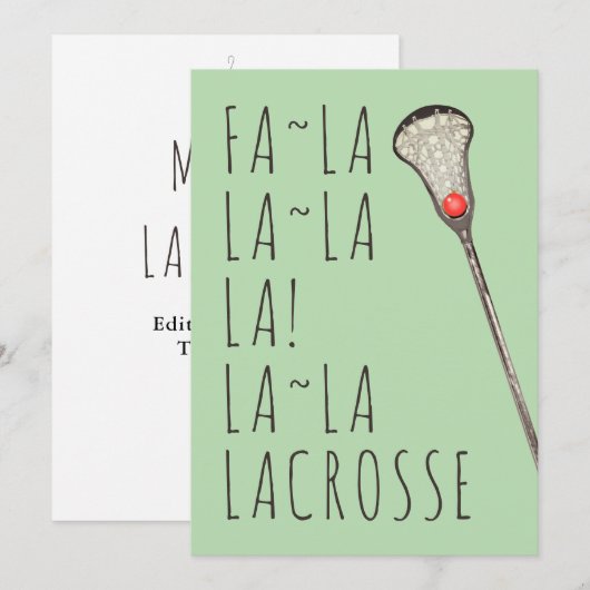 meisjes lacrosse betaalkaart feestdagenkaart (Voorkant / Achterkant)