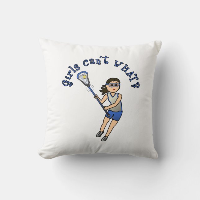 Meisjes Lacrosse Blauw Kussen (Voorkant)