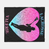 Meisjes Lacrosse Fleece Blanket (Voorkant (Horizontaal))