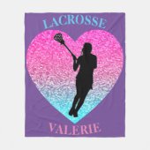 Meisjes Lacrosse Fleece Blanket Deken (Voorkant)