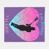 Meisjes Lacrosse Fleece Blanket Deken (Voorkant (Horizontaal))