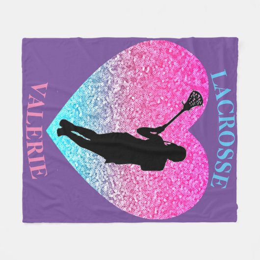 Meisjes Lacrosse Fleece Blanket Deken (Voorkant (Horizontaal))