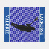 Meisjes Lacrosse Fleece Blanket Deken (Voorkant (Horizontaal))