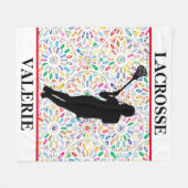 Meisjes Lacrosse Fleece Blanket Deken (Voorkant (Horizontaal))